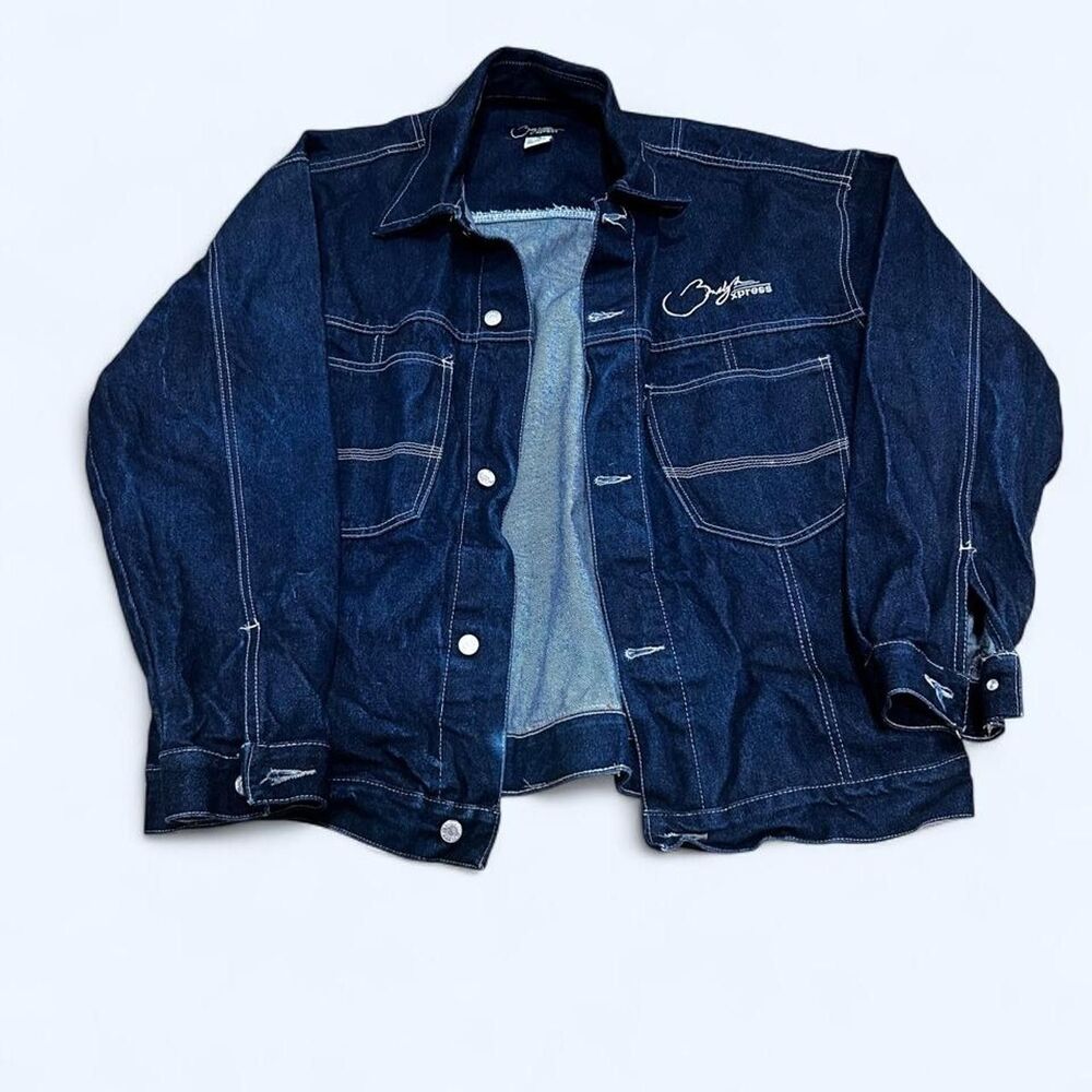 Express Men's Navy and Blue Jacket